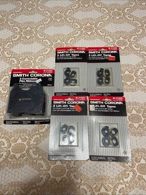 Smith Corona 2 Black Correctable Film Ribbons - Black and 4 Lift Off